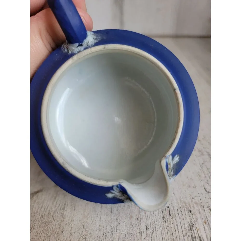 Wedgwood coffee creamer cup Jasperware blue colored Olympian Victorian vintage‎